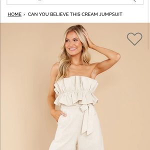 Can you believe this cream jumpsuit- NWT - size large